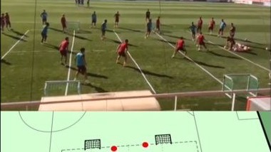 Youth football 6v6 pressing practice and tactics-board animation