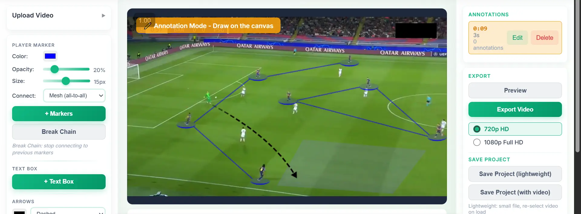 Video upload and annotation interface